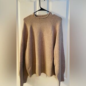 J CREW Rollneck Cozy Tan Wool Blend Sweater